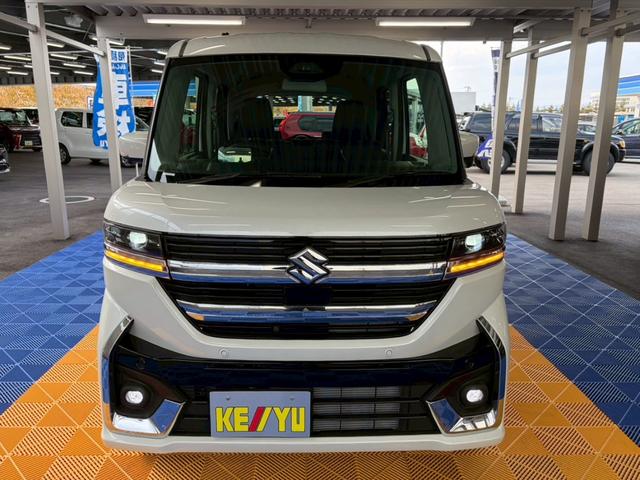 スペーシアカスタム ハイブリッドXSターボ4WD■届出済未使用【純正9型SDナビ ・衝突軽減・両電動スライド・全方位・禁煙・HUD・ステアリングヒーター・追従クルコン・ヒーター付ハーフレザー】車線逸脱警報/フルセグTV/リアサーキュレーター/ミラーヒーター/純正15AW/保証書(11枚目)