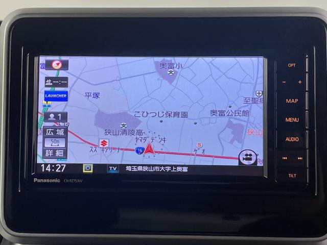 スペーシアギア ハイブリッドＸＺ　純正ナビ　ビルトインＥＴＣ　ドライブレコーダー　前席シートヒーター　両側電動スライドドア　衝突軽減システム　レーダークルーズコントロール　レーンキープアシスト　コーナーセンサー　ＬＥＤヘッドライト（8枚目）