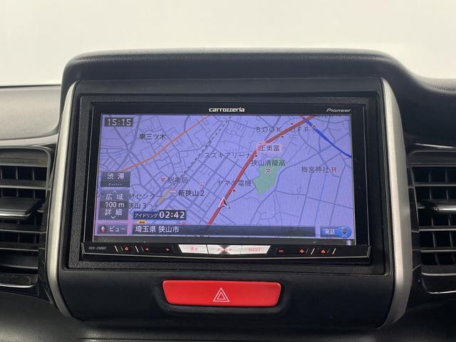 Ｎ－ＢＯＸカスタム Ｇ・ターボパッケージ　社外ナビ　バックカメラ　地デジフルセグ　Ｂｌｕｅｔｏｏｔｈ　前後ドライブレコーダー　両側パワースライドドア　クルーズコントロール　オートライト　純正フロアマット　アルミホイール　ＥＣＯＮ　スマートキー（3枚目）