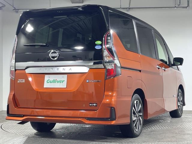 セレナ e-パワー ハイウェイスターV プロパイロット 純正10型ナビ 純正フリップダウンモニター 撥水シート パーキングアシスト スペアキー BSM 両側電動スライドドア 電動サイドブレーキ オートブレーキホールド LED フォグ マット(66枚目)