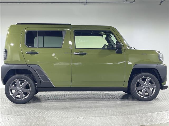 タフト G ダーククロムベンチャー 届出済み未使用車 スマートアシスト ACC エコアイドル ガラスルーフ ルーフレール LED 前席シートヒーター 前後ソナー 革巻ステアリング プッシュS Sキー 電動パーキングB 純正15AW(14枚目)