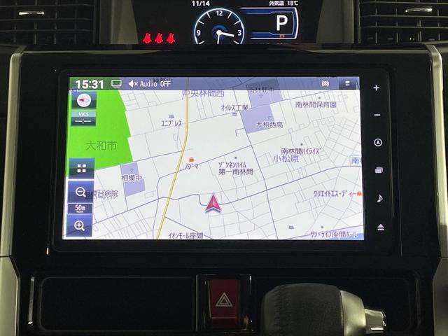 ルーミー カスタムＧ　トヨタセーフティセンス　純正９インチナビ　バックカメラ　後席モニター　ＥＴＣ　前後ドライブレコーダー　電動サイドブレーキ　コーナーセンサー　革巻きステアリング　ステアリングスイッチ　ＬＥＤヘッドライト（5枚目）