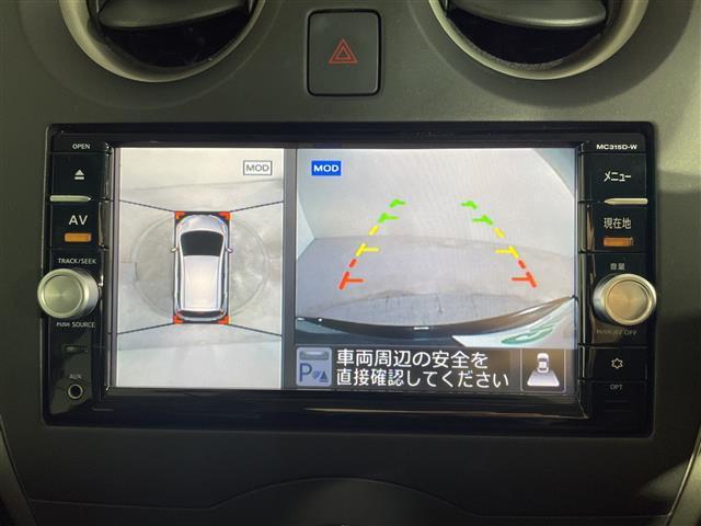 ノート Ｘ　純正ナビ　アラウンドビューＭ　フルセグ　クルーズコントロール　エマージェンシーブレーキ　車線逸脱警報　前後ドラレコ　ＬＥＤヘッドランプ　アイドリングストップ　前後ソナー　日産１５インチＡＷ　ＥＴＣ（3枚目）
