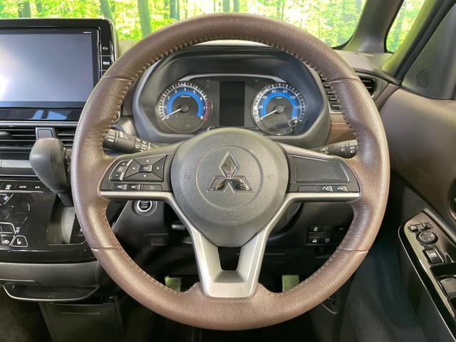 【純正革巻きステアリング】上質な革を使用することで、手にしっかり馴染みとても運転しやすいハンドルです♪