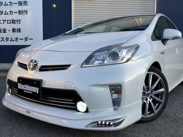 プリウス Ｓ　１年保証／後期／モデリスタエアロ／社外ＡＷ／ブラックレザー調シートカバー／純正ＨＤＤナビ／ＣＤ／ＤＶＤ再生／ワンセグ／ビルトインＥＴＣ／Ｐスタート／スマートキー（5枚目）