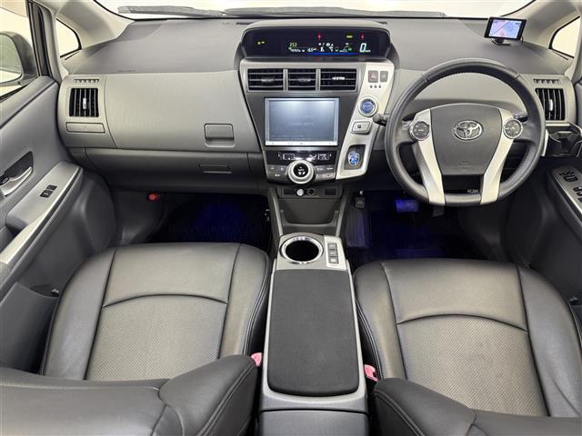 プリウスアルファ Sツーリングセレクション 純正HDDナビ 前後ドラレコ ETC 横滑り防止 オートライト フォグランプ TSC 純正18インチAWプッシュスタート スペアキー レザー調シートカバー(2枚目)