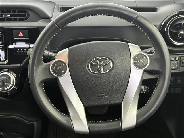 アクア Ｇブラックソフトレザーセレクション　純正７インチナビ　バックカメラ　Ｂｌｕｅｔｏｏｔｈ　ワンセグＴＶ　トヨタセーフティセンス　衝突被害軽減システム　クルーズコントロール　横滑り防止装置　レーンキープアシスト　オートライト　ＥＴＣ（3枚目）