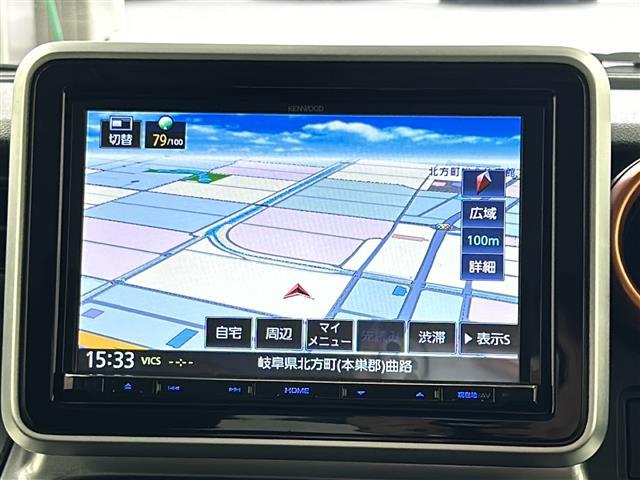 スペーシアギア ハイブリッドＸＺ　ターボ　社外８インチＳＤナビ　フルセグ　ＢＴ　ＣＤ　ＤＶＤ　カメラ　クルーズコントロール　レーンキープアシスト　衝突軽減ブレーキ　コーナーセンサー　前席シートヒーター　前方ドライブレコーダー　ビルトインＥＴＣ（2枚目）