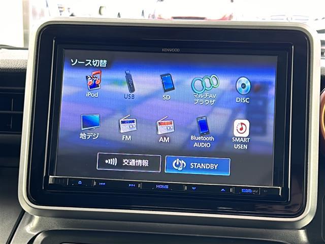 スペーシアギア ハイブリッドＸＺ　ターボ　社外８インチＳＤナビ　フルセグ　ＢＴ　ＣＤ　ＤＶＤ　カメラ　クルーズコントロール　レーンキープアシスト　衝突軽減ブレーキ　コーナーセンサー　前席シートヒーター　前方ドライブレコーダー　ビルトインＥＴＣ（4枚目）
