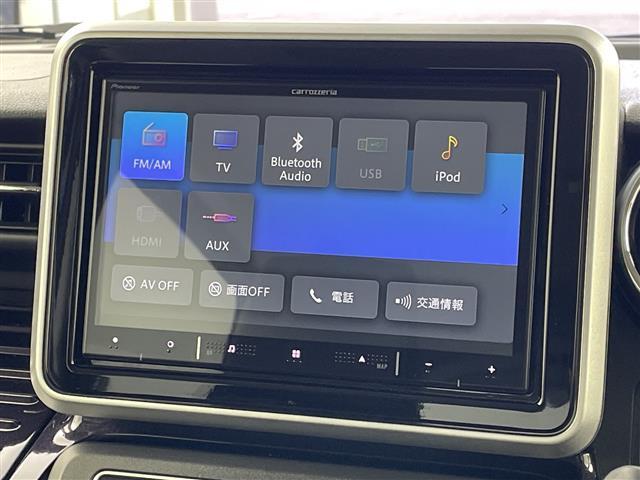 スペーシアカスタム ハイブリッドＸＳ　８型ナビ　Ｂｌｕｅｔｏｏｔｈ　バックカメラ　デュアルカメラブレーキサポート　衝突被害軽減　レーンキープアシスト　　コーナーセンサー　レーダークルーズコントロール　両側電動スライドドア　シートヒーター（4枚目）