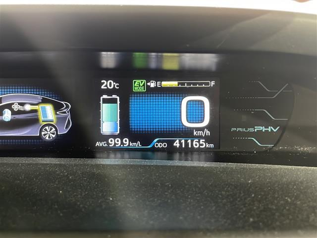 プリウスPHV Aレザーパッケージ 禁煙車 ワンオーナー 純正11.6インチナビ バックカメラ クルーズコントロール パワーシート レザーシート コーナーセンサー シートヒーター 純正アルミ 純正マット オートハイビーム スペアキー(8枚目)