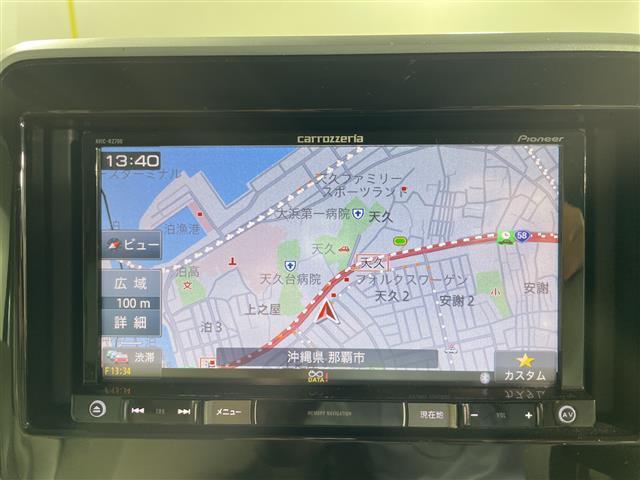 スペーシア ハイブリッドX 禁煙車 両側パワースライド 社外ナビ フルセグ CD DVD BT デュアルセンサーブレーキサポート バックカメラ 前後ドラレコ リアサーキュレーター ETC オートライト 車線逸脱警報(4枚目)