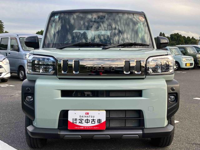 タフト Ｇターボ　ダーククロムベンチャー　前後ダークガーニッシュ　ガラスルーフ　ルーフレール　１５インチアルミ　ＬＥＤヘッドライト＆フォグランプ　バックカメラ　シートヒーター　電動駐車ブレーキ　自動追従クルコン　衝突被害軽減ブレーキ（16枚目）