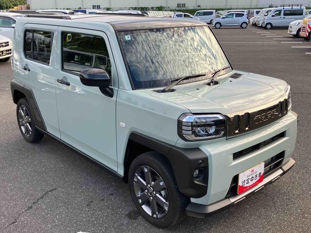 タフト Ｇターボ　ダーククロムベンチャー　前後ダークガーニッシュ　ガラスルーフ　ルーフレール　１５インチアルミ　ＬＥＤヘッドライト＆フォグランプ　バックカメラ　シートヒーター　電動駐車ブレーキ　自動追従クルコン　衝突被害軽減ブレーキ（20枚目）