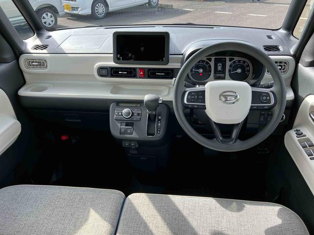 ムーヴキャンバス ストライプスGターボ 両側電動スライドドア LEDヘッドライト&フォグランプ シートヒーター 保温カップホルダー 電動駐車ブレーキ バックカメラ ステアリングスイッチ 自動追従クルコン 衝突被害軽減ブレーキ(7枚目)