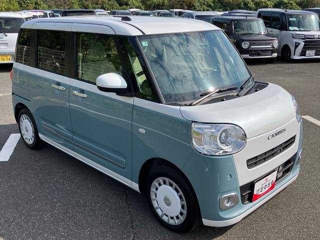 ムーヴキャンバス ストライプスGターボ 両側電動スライドドア LEDヘッドライト&フォグランプ シートヒーター 保温カップホルダー 電動駐車ブレーキ バックカメラ ステアリングスイッチ 自動追従クルコン 衝突被害軽減ブレーキ(18枚目)