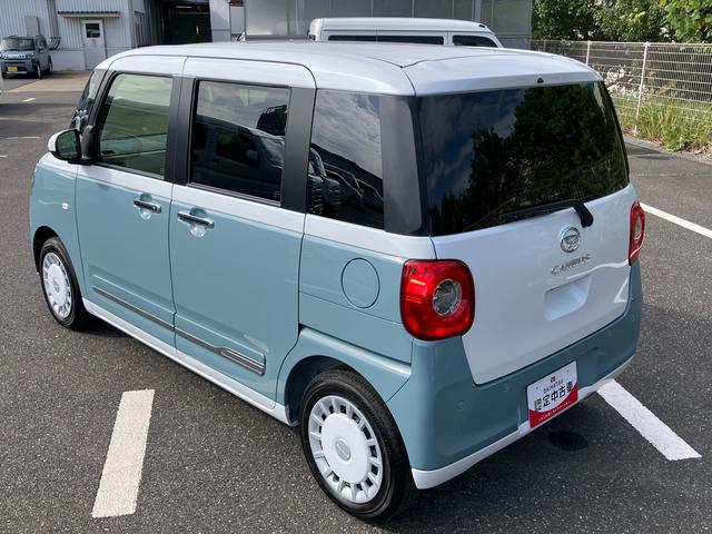 ムーヴキャンバス ストライプスGターボ 両側電動スライドドア LEDヘッドライト&フォグランプ シートヒーター 保温カップホルダー 電動駐車ブレーキ バックカメラ ステアリングスイッチ 自動追従クルコン 衝突被害軽減ブレーキ(26枚目)