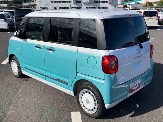 ムーヴキャンバス ストライプスＧターボ　両側電動スライドドア　ＬＥＤヘッドライト＆フォグランプ　シートヒーター　保温カップホルダー　電動駐車ブレーキ　バックカメラ　ステアリングスイッチ　自動追従クルコン　衝突被害軽減ブレーキ（26枚目）