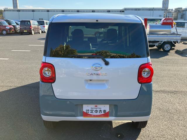 ムーヴキャンバス ストライプスＧターボ　両側電動スライドドア　ＬＥＤヘッドライト＆フォグランプ　シートヒーター　保温カップホルダー　電動駐車ブレーキ　バックカメラ　ステアリングスイッチ　自動追従クルコン　衝突被害軽減ブレーキ（24枚目）