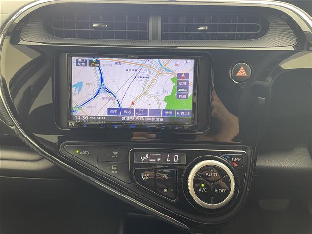 アクア S KENWOODナビ バックカメラ ETC キーレスエントリー ドライブレコーダー Bluetoothオーディオ フルオートエアコン 電動格納ミラー ステアリングリモコン ドアバイザー 禁煙車(10枚目)