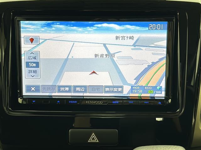 スペーシアカスタム Jスタイル レーダーブレーキサポート 両側パワースライドドア ケンウッドナビ フルセグTV 運転席/助手席シートヒーター HIDヘッドライト フォグランプ 純正アルミホイール フルオートエアコン スマートキー(4枚目)