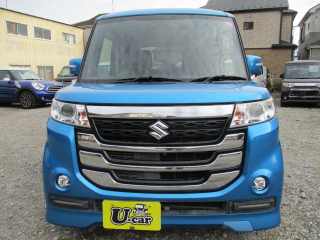 スペーシアカスタムZ ベースグレード 車検整備付 ナビ フルセグTV 全方位カメラ Bluetoothオーディオ再生接続 両側パワースライドドア 衝突軽減ブレーキ レーンキープ 黒革シートカバー シートヒーター HIDライト LEDフォグ(3枚目)