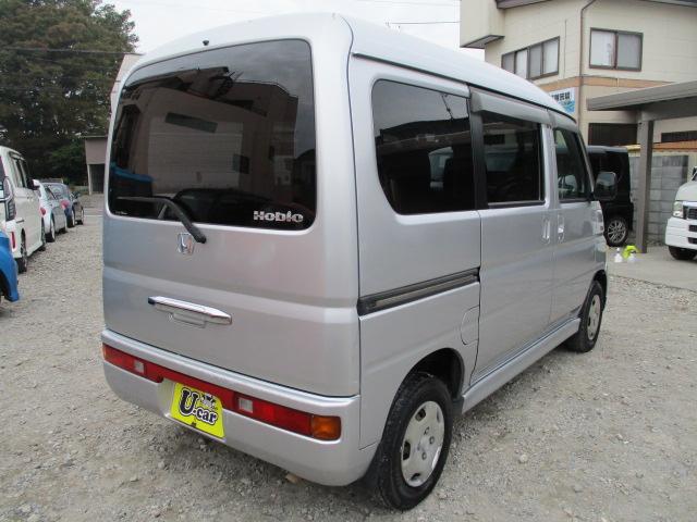 バモスホビオ M 車検整備付 ナビ 地デジTV CD 100851キロ時タイミングベルト交換済み ハイルーフ キーレス 両側スライドドア ドアバイザー フルフラットシート ヘッドライトレベライザー 純正ホイールキャップ(2枚目)