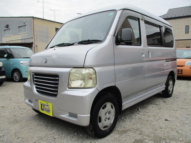 バモスホビオ M 車検整備付 ナビ 地デジTV CD 100851キロ時タイミングベルト交換済み ハイルーフ キーレス 両側スライドドア ドアバイザー フルフラットシート ヘッドライトレベライザー 純正ホイールキャップ(21枚目)