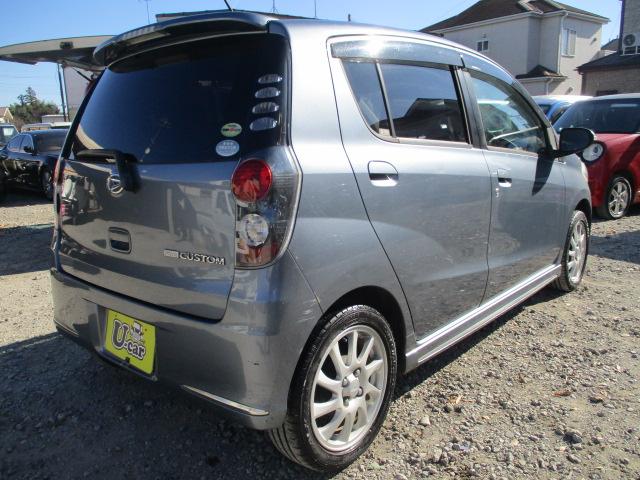 ミラカスタム ＲＳ　車検整備付　走行９万キロ　修復歴なし　ターボ車　ナビ　ＣＤ　ＤＶＤ　ＥＴＣ　スマートキー　ＨＩＤヘッドライト　フォグ　１５インチアルミ　電格ドアミラー　ウインカーミラー　ドアバイザー　リアスポイラー（2枚目）