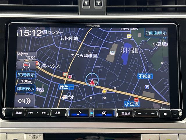 ランドクルーザープラド TX Lパッケージ・ブラックエディション 禁煙 ALPINE9型ナビ サンルーフ バックカメラ ETC パワーシート シートヒーター エアシート 追従クルコン 衝突軽減 レーンキープアシスト オートハイビーム フルセグ Bluetooth(3枚目)