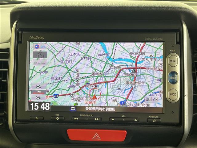 N-BOXカスタム G SSパッケージ 純正ナビ 両側パワースライドドア バックカメラ ETC Bluetooth ワンセグ DVD CD 衝突軽減 フォグランプ スマートキー スペアキー アイドリングストップ(3枚目)