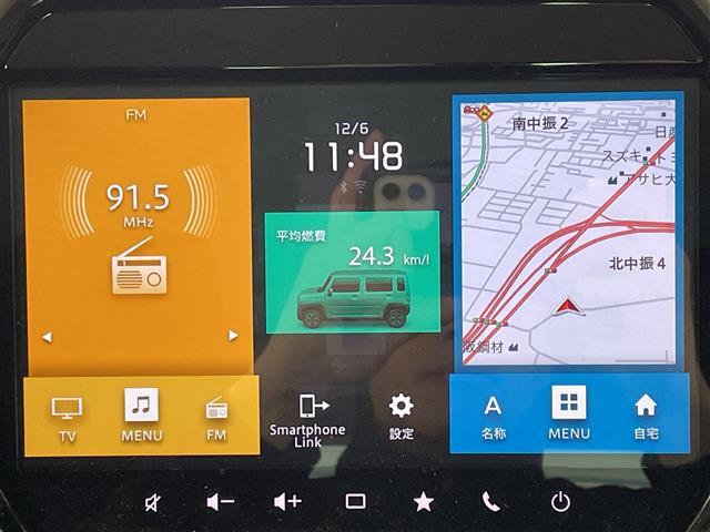 ハスラー ＪスタイルＩＩ　スズキセーフティ　衝突軽減ブレーキ　後方コーナーセンサー　スズキ純正ナビ　Ｂｌｕｅｔｏｏｔｈオーディオ　フルセグＴＶ　ＥＴＣ　全方位カメラ　純正フロアマット純正アルミホイール　前席シートヒーター（3枚目）