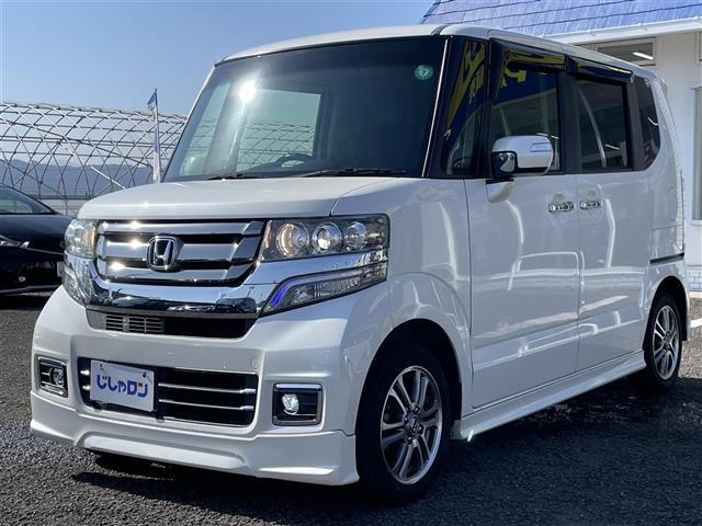 N-BOXカスタム G SSパッケージ 純正ナビゲーション バックカメラ 両側パワースライドドア HIDヘッドライト フォグランプ TRC アイドリングストップ 両席シートヒーター 社外アルミ積み込み プッシュスタート スマートキー(2枚目)