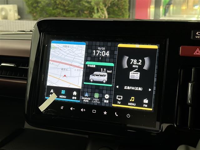 スペーシアカスタム ハイブリッドＸＳターボ　禁煙　４ＷＤ　ターボ　ＯＰ９型ナビ　全方位モニター　ＨＵＤ　レーダークルーズコントロール　ハーフレザー　シートヒーター　両側パワースライドドア　コーナーセンサー　サーキュレーター　ＬＥＤライト　フォグ（4枚目）