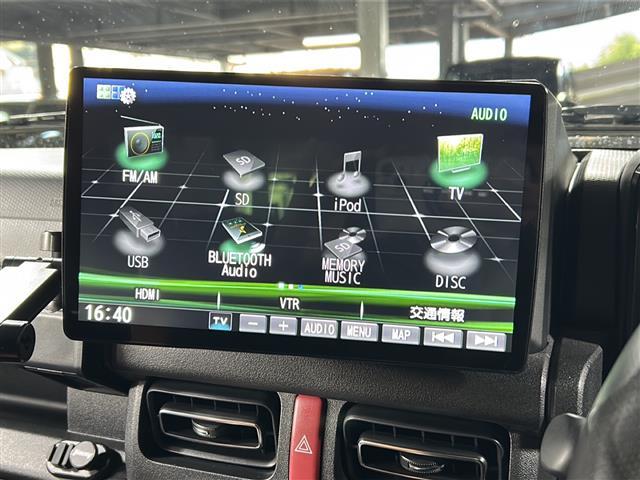 ジムニー XC 禁煙 社外フローティングナビ バックカメラ クルーズコントロール LEDヘッドライト フォグランプ ETC ルーフキャリア 革調シートカバー OPフロントグリル 社外16インチアルミ ミラー型ドラレコ(2枚目)