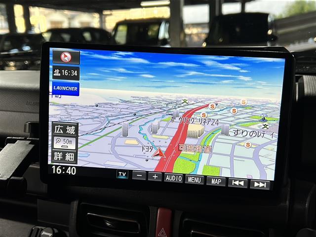 ジムニー XC 禁煙 社外フローティングナビ バックカメラ クルーズコントロール LEDヘッドライト フォグランプ ETC ルーフキャリア 革調シートカバー OPフロントグリル 社外16インチアルミ ミラー型ドラレコ(3枚目)