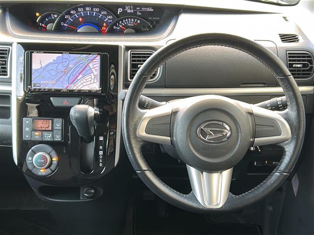 タント カスタムRS 社外7型ナビ 両側パワースライドドア ETC スタッドレス アイドリングストップ 後席サンシェード スペアキー 純正アルミ付きタイヤ4本車載 LEDヘッドライト フォグ(2枚目)