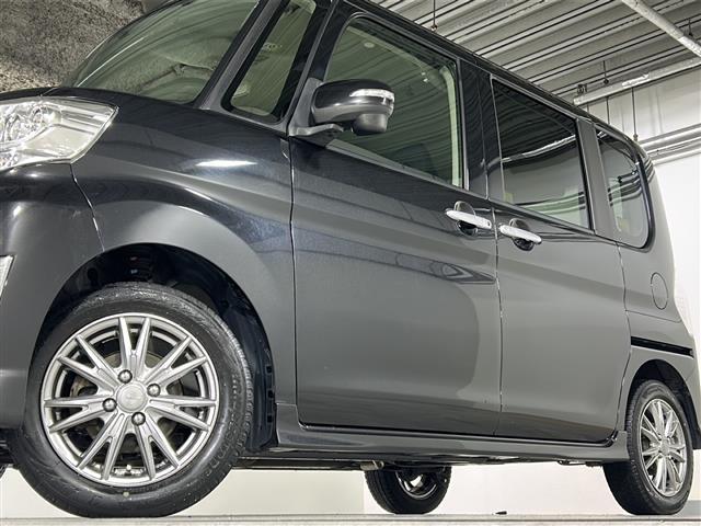 タント カスタムRS 社外7型ナビ 両側パワースライドドア ETC スタッドレス アイドリングストップ 後席サンシェード スペアキー 純正アルミ付きタイヤ4本車載 LEDヘッドライト フォグ(33枚目)