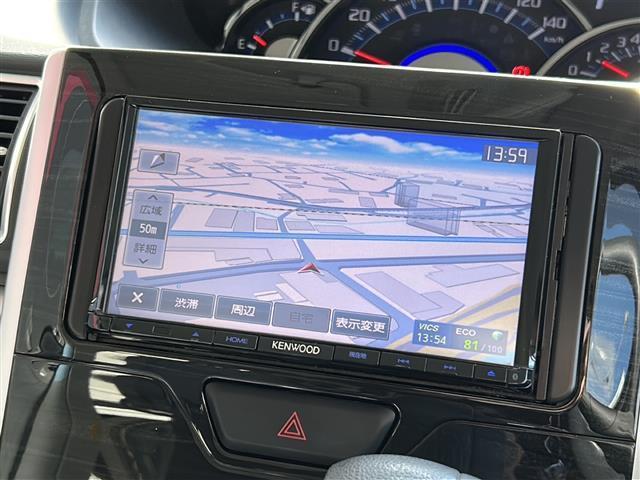 タント カスタム　Ｘ　トップＥＤ　ＳＡＩＩ　禁煙　社外ナビ　スマートアシストＩＩ　ＨＩＤヘッドライト　フォグランプ　スマートキー／プッシュスタート　片側パワースライドドア　ハーフレザーシート　純正ドアバイザー　フロアマット　純正アルミホイール（5枚目）