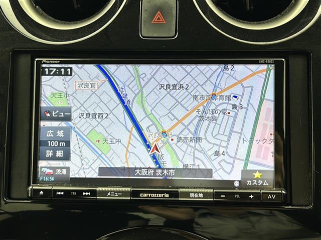 ノート e-パワー B 社外SDナビ(AVIC-RZ003) ブルートゥース/SD アラウンドビューモニター ETC レーンキープアシスト 衝突被害軽減システム 前後ソナー スペアキー プッシュスターター(3枚目)