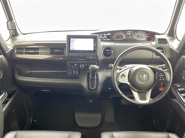 Ｎ－ＢＯＸカスタム Ｇ・ＥＸターボホンダセンシング　ホンダセンシング　純正ＳＤナビ　バックカメラ　両側電動スライドドア　レーダークルーズコントロール　ＬＥＤオートライト　ハーフレザーシート　シートヒーター　純正１５インチアルミホイール　ＥＴＣ　禁煙車（2枚目）