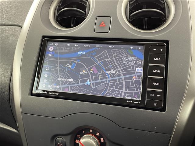 ノート Ｘ　ＤＩＧ－Ｓ　禁煙車　社外ナビ【ＣＮ－ＨＡ０１ＷＤ】　バックカメラ　ＥＴＣ　フルセグＴＶ　Ｂｌｕｅｔｏｏｔｈ　ＣＤ・ＤＶＤ　前後ドライブレコーダー　プッシュスタート　インテリジェントキー　スペアタイヤ（3枚目）