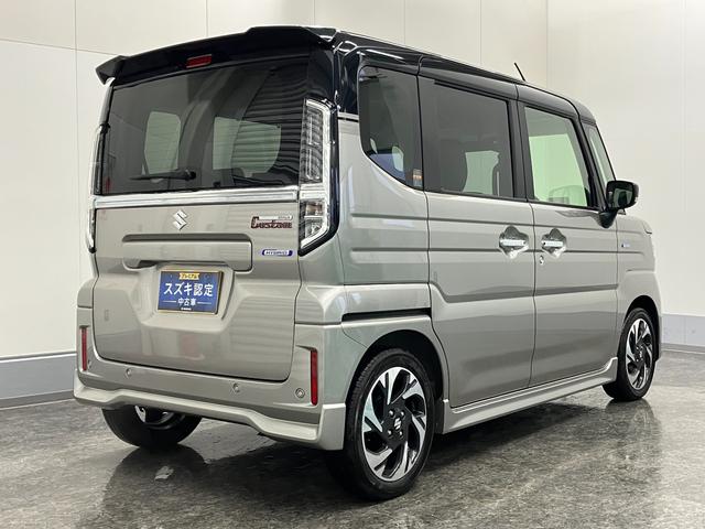 スペーシアカスタム カスタム HYBRID XSターボ LEDヘッドランプ オートライト スライドドア プッシュスタート シートヒーター オートエアコン 衝突被害軽減システム アイドリングストップ 横滑り防止機能 衝突安全ボディ(10枚目)