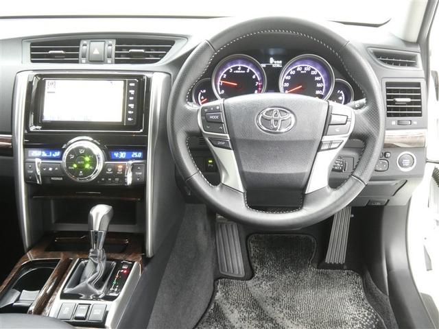 マークX 250G プリクラッシュセーフティー ドラレコ付き LEDヘッドライト 純正アルミホイール ETC バックモニター スマートキー CD/DVD再生付き フルセグメモリーナビ パワーシート シート素材モケット(4枚目)