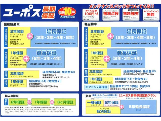 オプションで最長１０年保証をお付けできます。有償での保証は、ご購入頂く車種・年式・走行距離によって変わります。