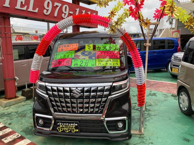 スペーシアカスタム ハイブリッドＧＳ　レーンアシスト　キーレスエントリー　運転席エアバッグ　助手席エアバッグ　盗難防止システム　ＬＥＤヘッドランプ　衝突被害軽減システム　ベンチシート　フルフラット　パワーステアリング