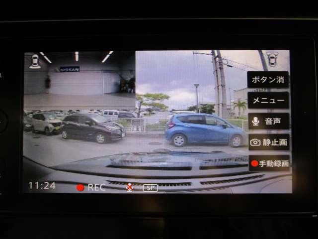 モニターにドライブレコーダーの映像が表示されます、(停止中)。メニューから設定やSDフォーマットも出来て便利です。