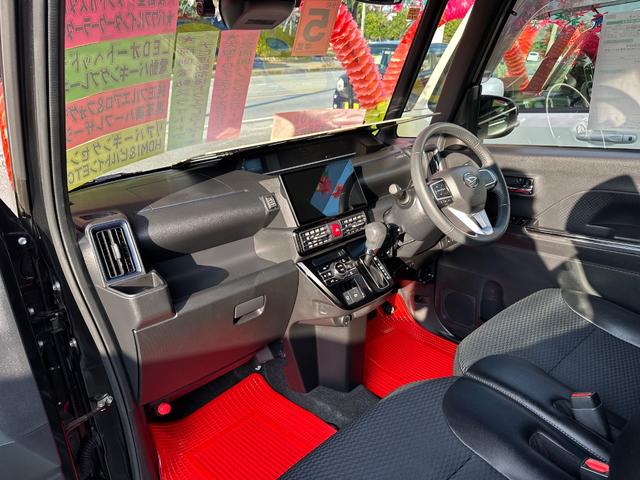 タント カスタムＲＳ　後期型☆パワフルターボ車☆１０インチスタイリッシュナビ／フルセグＴＶ　ナビ連動型前後ドライブレコーダー　全周囲パノラマモニター搭載　ブルートゥース　ＥＴＣ　黒革調ハーフレザーシート　専用１５インチＡＷ（49枚目）