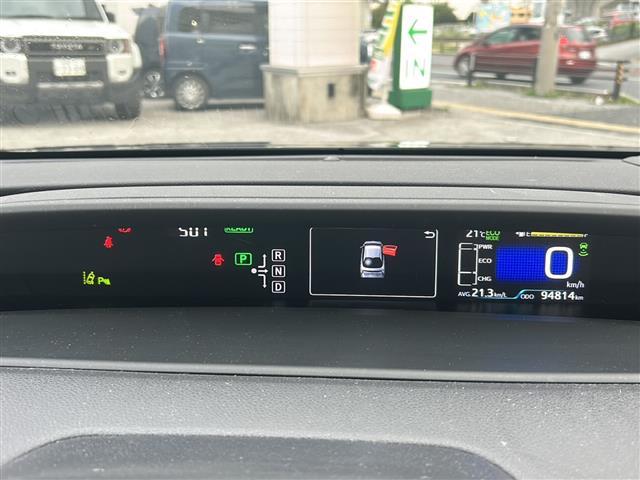 プリウス Sセーフティプラス 禁煙車 ナビ AM/FM/CD/DVD/BT バックモニター フルセグTV コーナーセンサー レーンキープアシスト クルーズコントロール 衝突軽減システム オートライト 純正フロアマット ETC(13枚目)