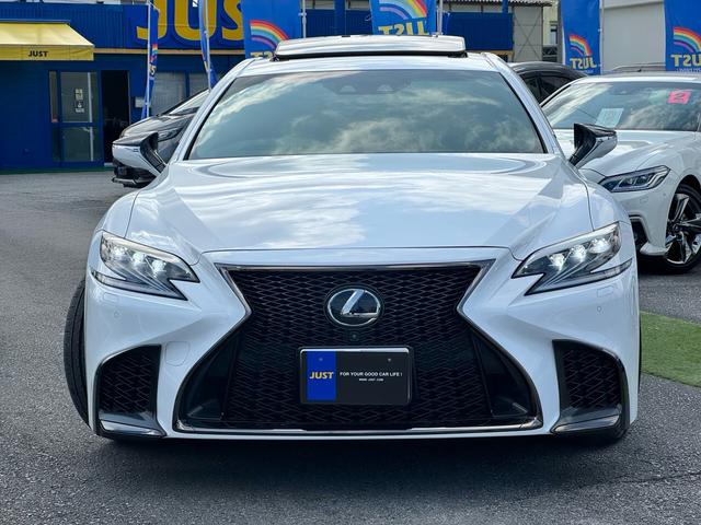 ＬＳ ＬＳ５００ｈ　Ｆスポーツ　ハイブリッド・黒革インテリア・ムーンルーフ（アウタースライド）マークレビンサウンド・ＴＲＤトランクスポイラー・カードキー・エンジンスターター・パワートランク・電動サンシェード・デジタルインナーミラー